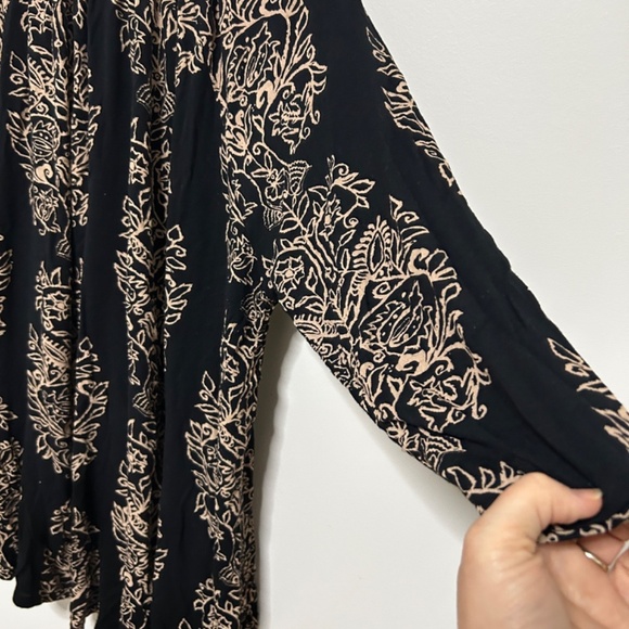 Lucky Brand 2XL/2G Boho Paisley  Flowy 3/4 Length Sleeve lightweight Blouse - Picture 9 of 12